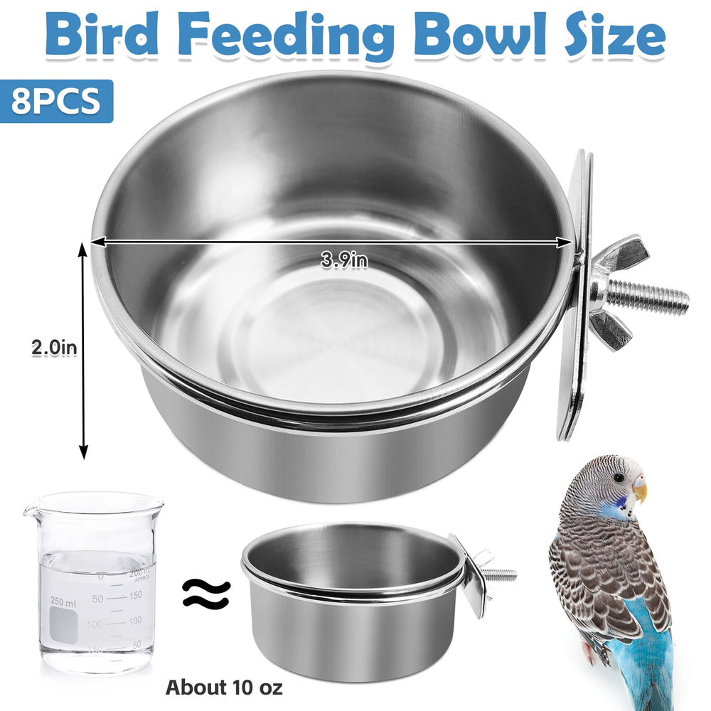 Kathson cage-mounted feeder cup ready for easy hanging and mess-free feeding.