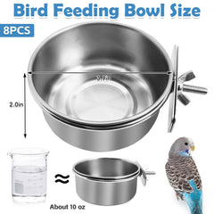 Kathson cage-mounted feeder cup ready for easy hanging and mess-free feeding.