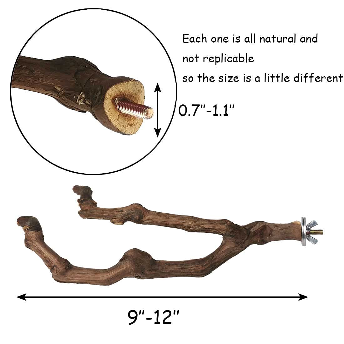 Kathson chewable grapevine perch satisfies chewing instincts and enrichment.