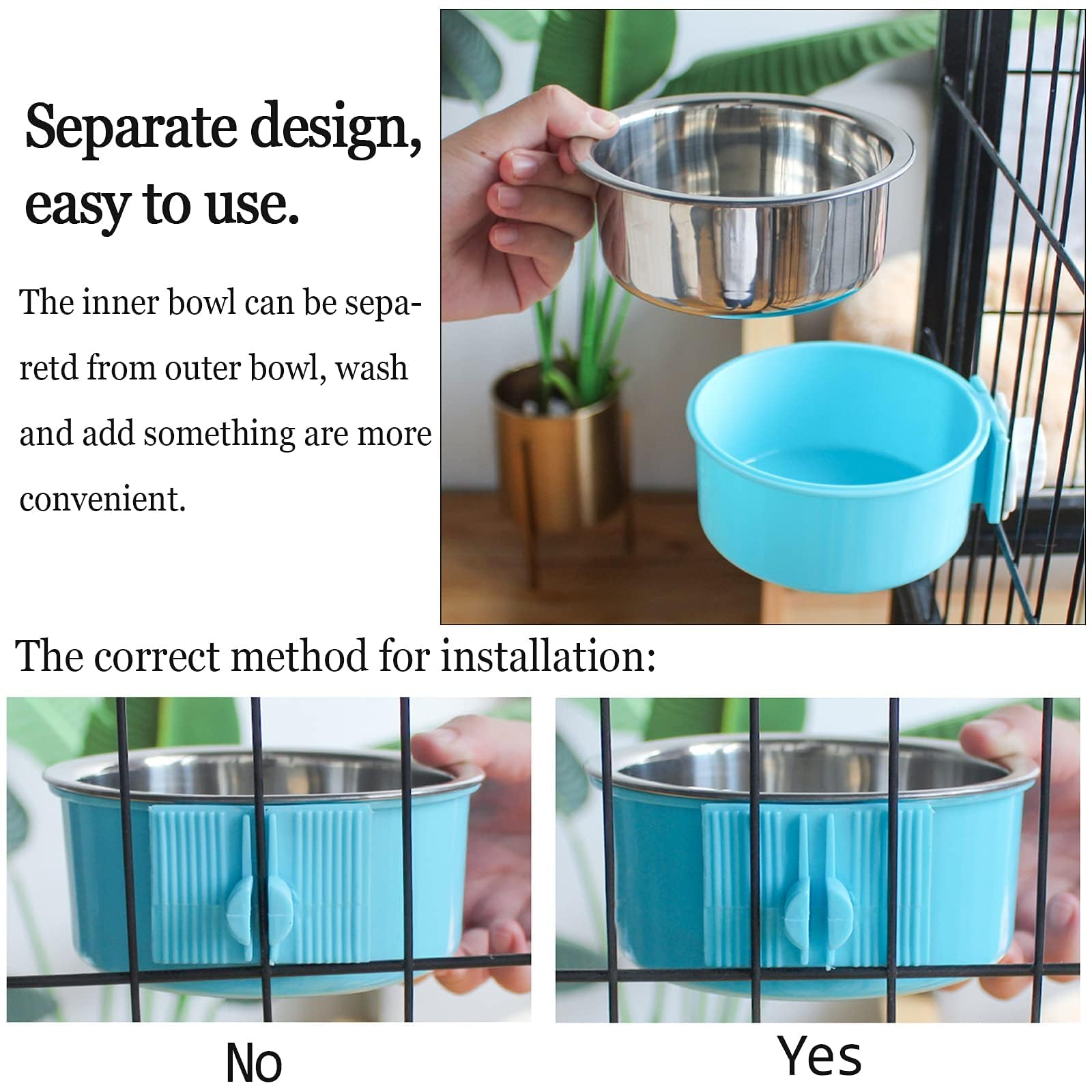 Kathson crate dog bowl clean-removable for fast cleanup