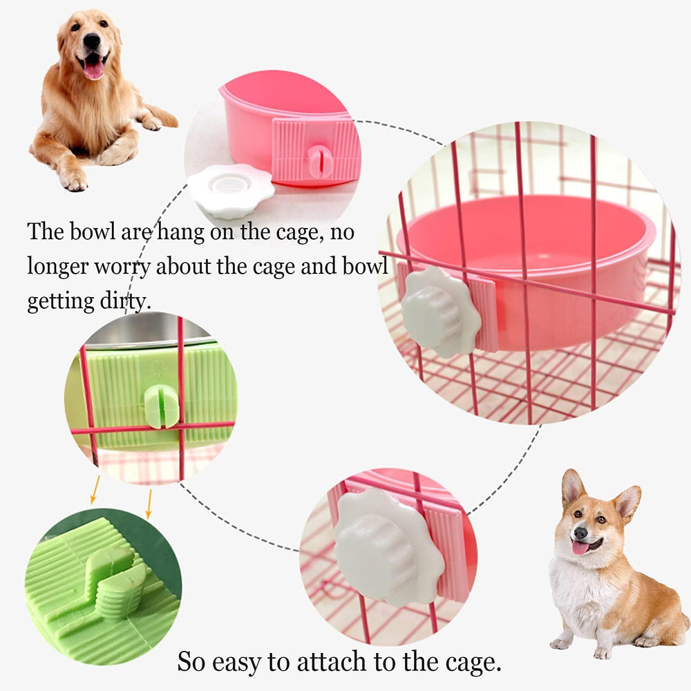 Kathson crate dog bowl small-pet-friendly design fits small pets