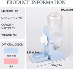 Kathson gravity-flow water feeder prevents spills and reduces noise.