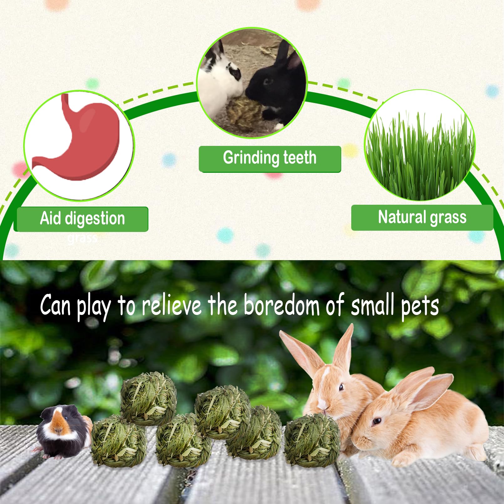 Kathson guinea pig chew ball made from Timothy hay for play and nibbling
