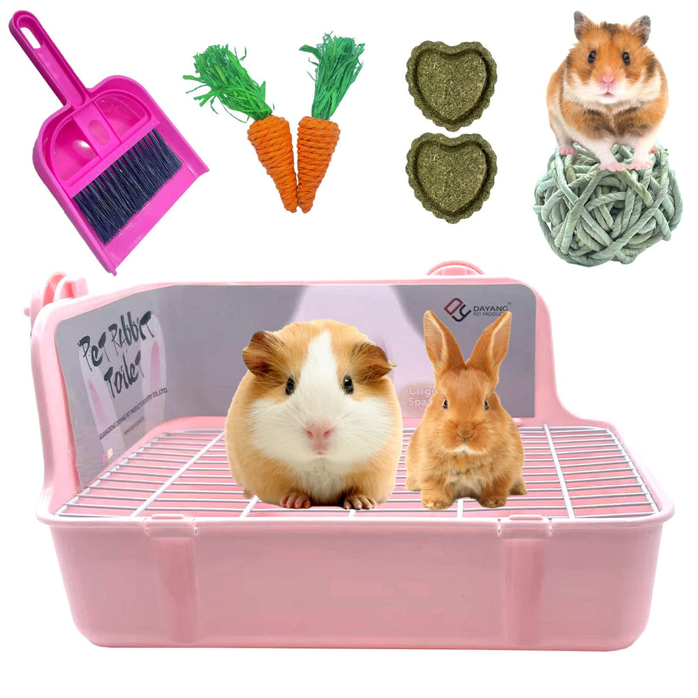 Kathson guinea pig litter box pink front view for easy potty training