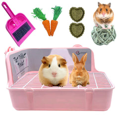 Kathson guinea pig litter box pink front view for easy potty training