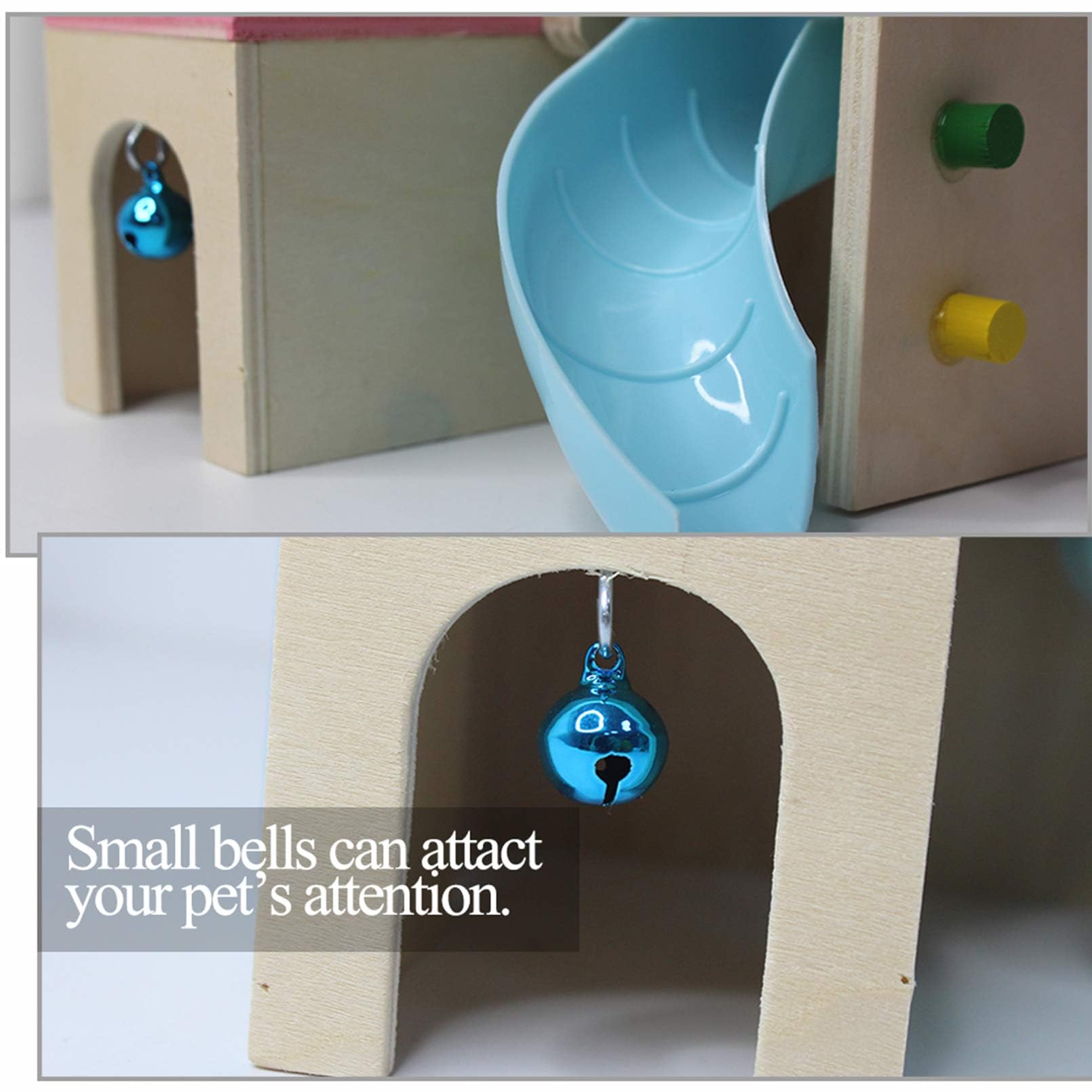 Kathson hamster house compact design blue saves space in cages.