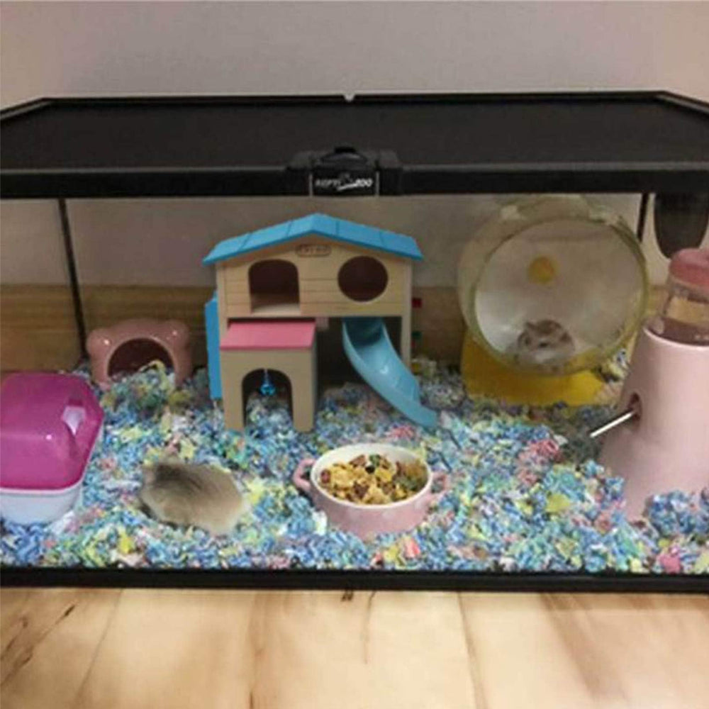 Kathson hamster house hanging bell blue adds playful stimulation.