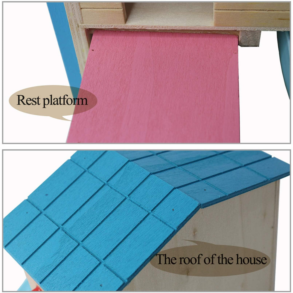 Kathson hamster house lookouts blue let you observe pets safely.