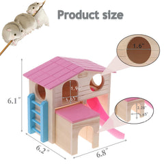 Kathson hamster house pink ladder access enables playful climbing and exercise.