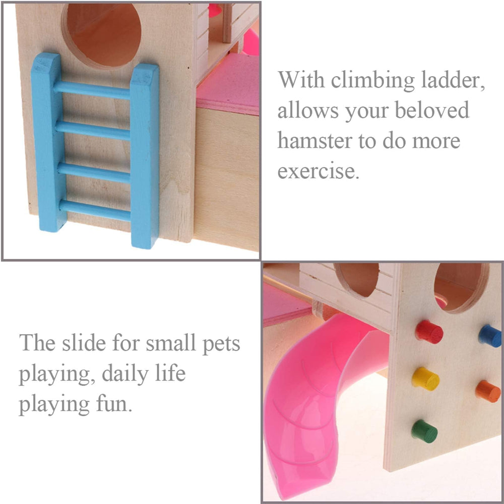 Kathson hamster house pink wall-climbing gym encourages exploration and activity.