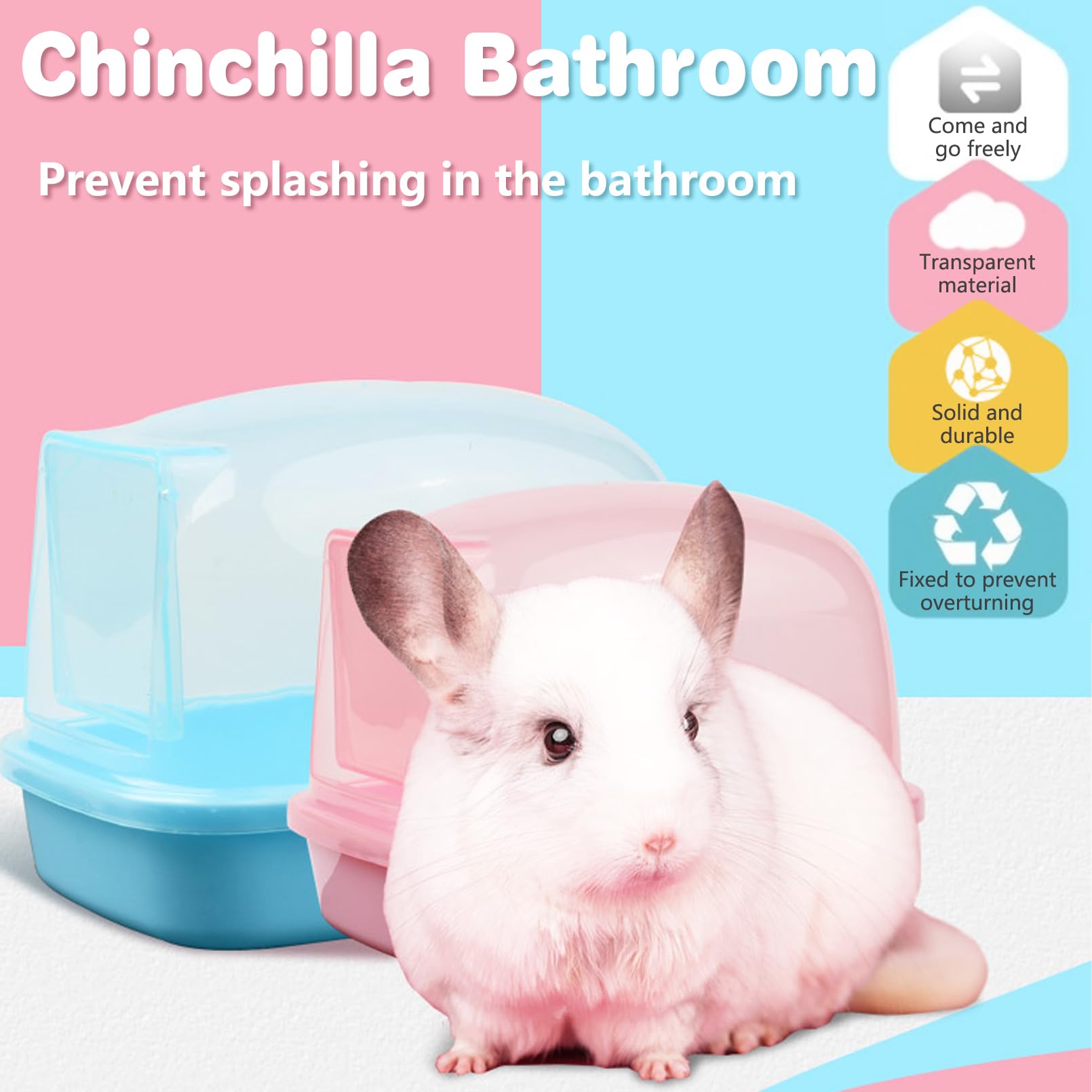 Kathson hamster sand bath in compact pink design suitable for small spaces.