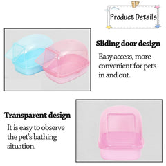 Kathson hamster sand bath with lid closed for mess-free storage.