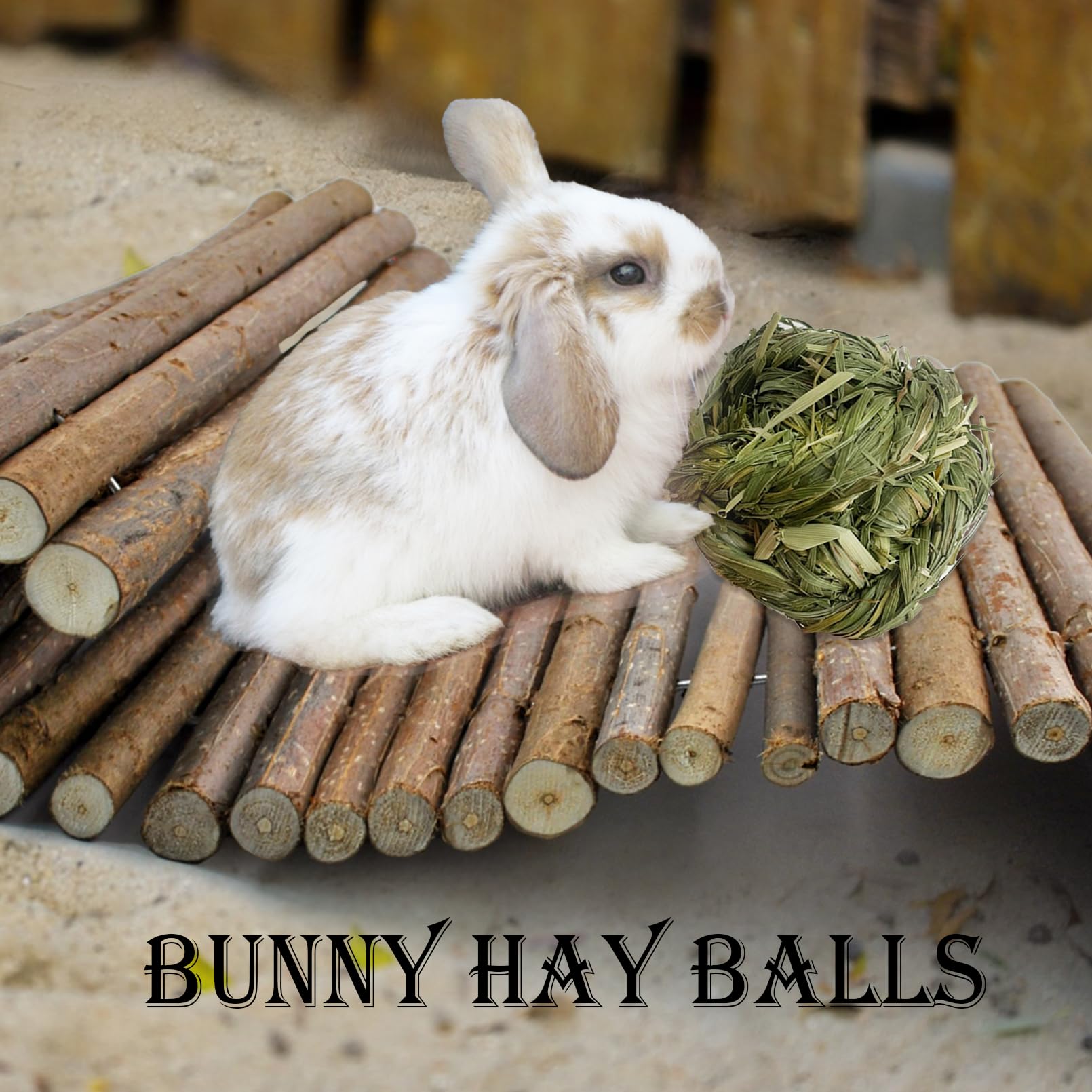 Kathson hand-woven Timothy grass ball durable chew toy for small pets