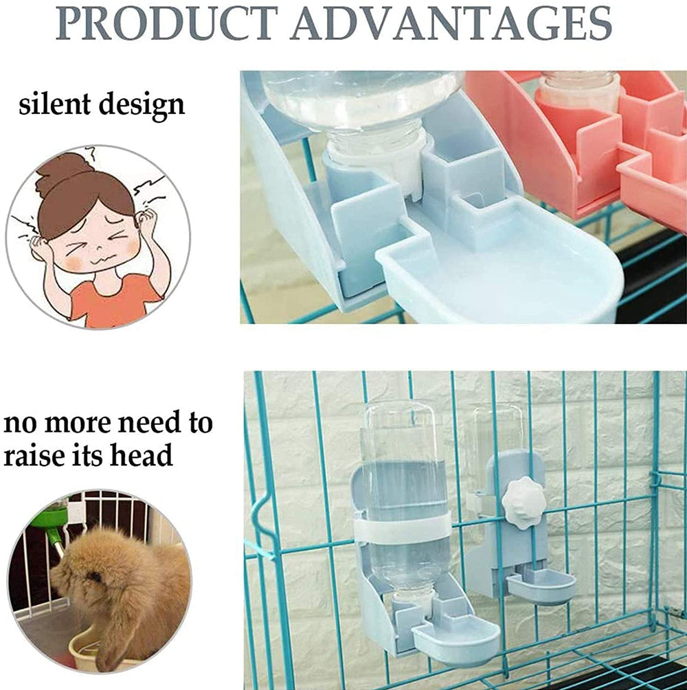 Kathson hanging dispenser provides comfortable drinking height for small pets.