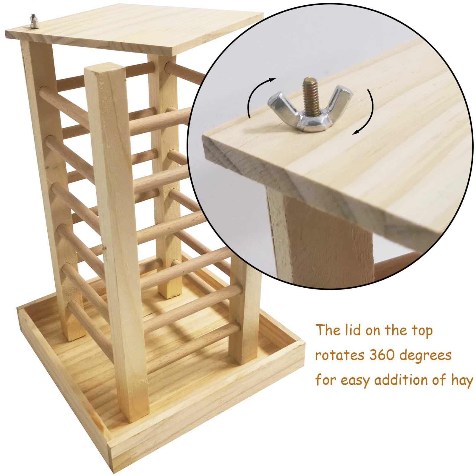 Kathson hay feeder top-cover; easy refills from above.
