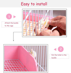 Kathson front guardrails keep urine contained and the cage cleaner