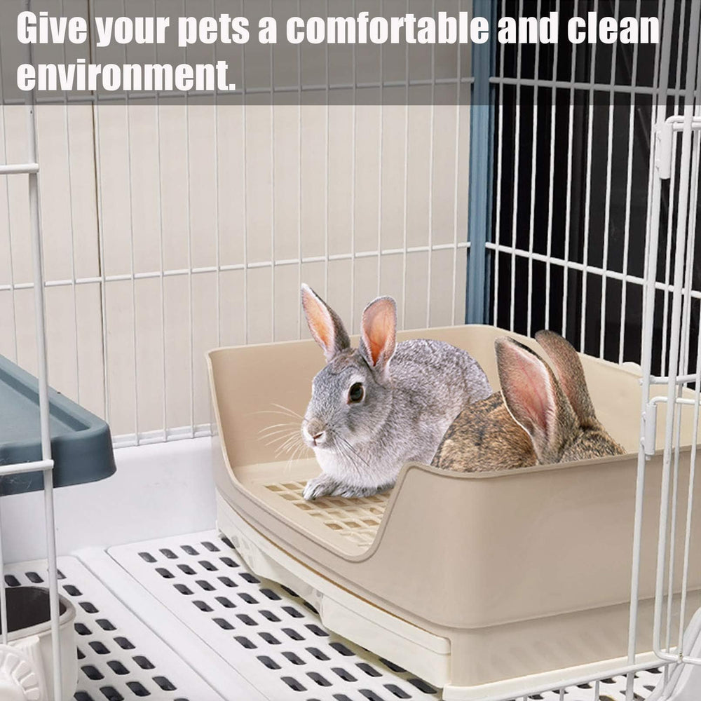 Kathson large litter box installed in a cage for adult small pets.