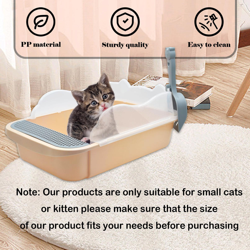 Kathson open top kitty toilet for easy checks and access.