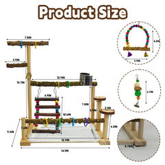 Kathson Parrot Play Stand with ladders and tray supports climbing and habitat enrichment.