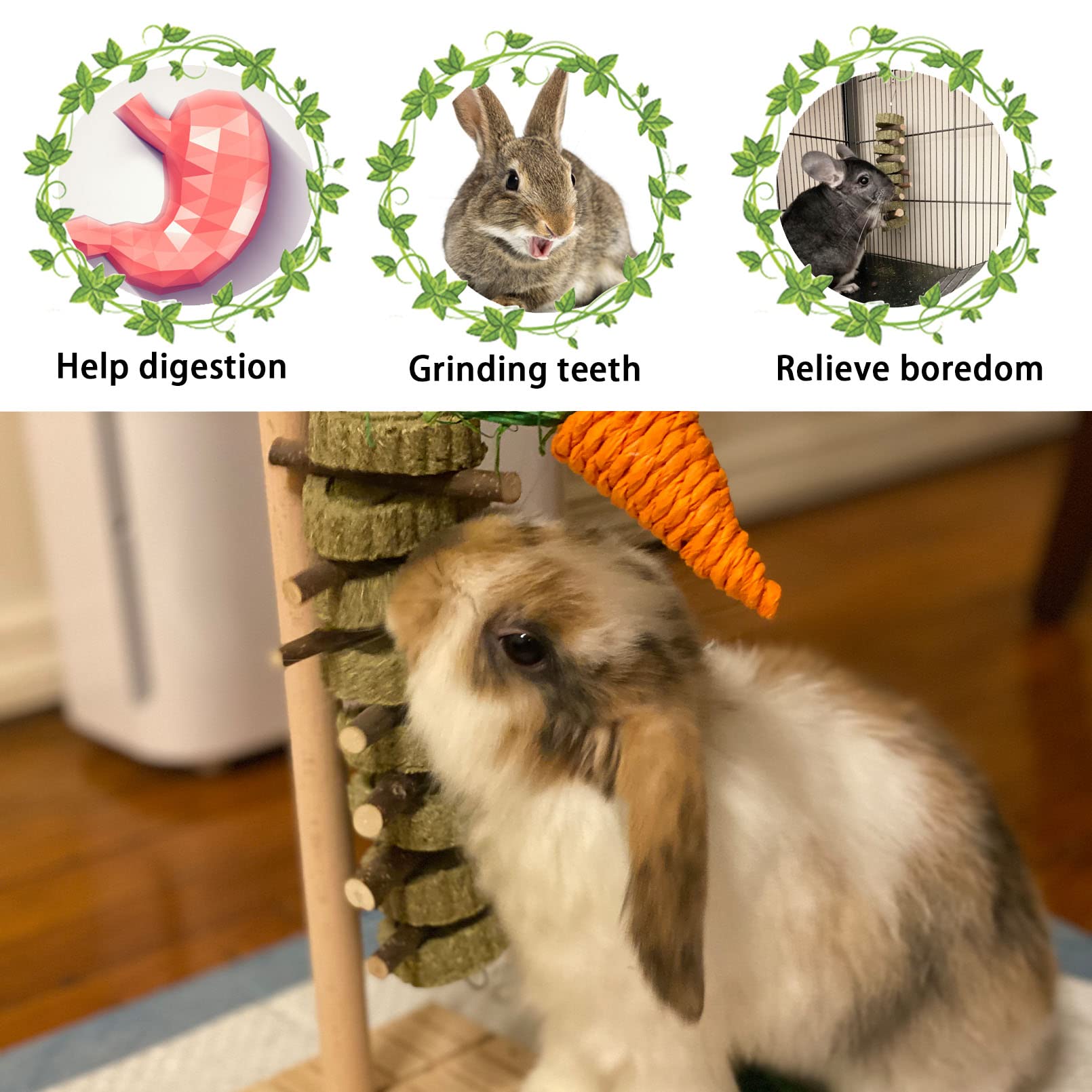 Kathson rabbit chew toys alfalfa snack supports safe nibbling and calcium intake.
