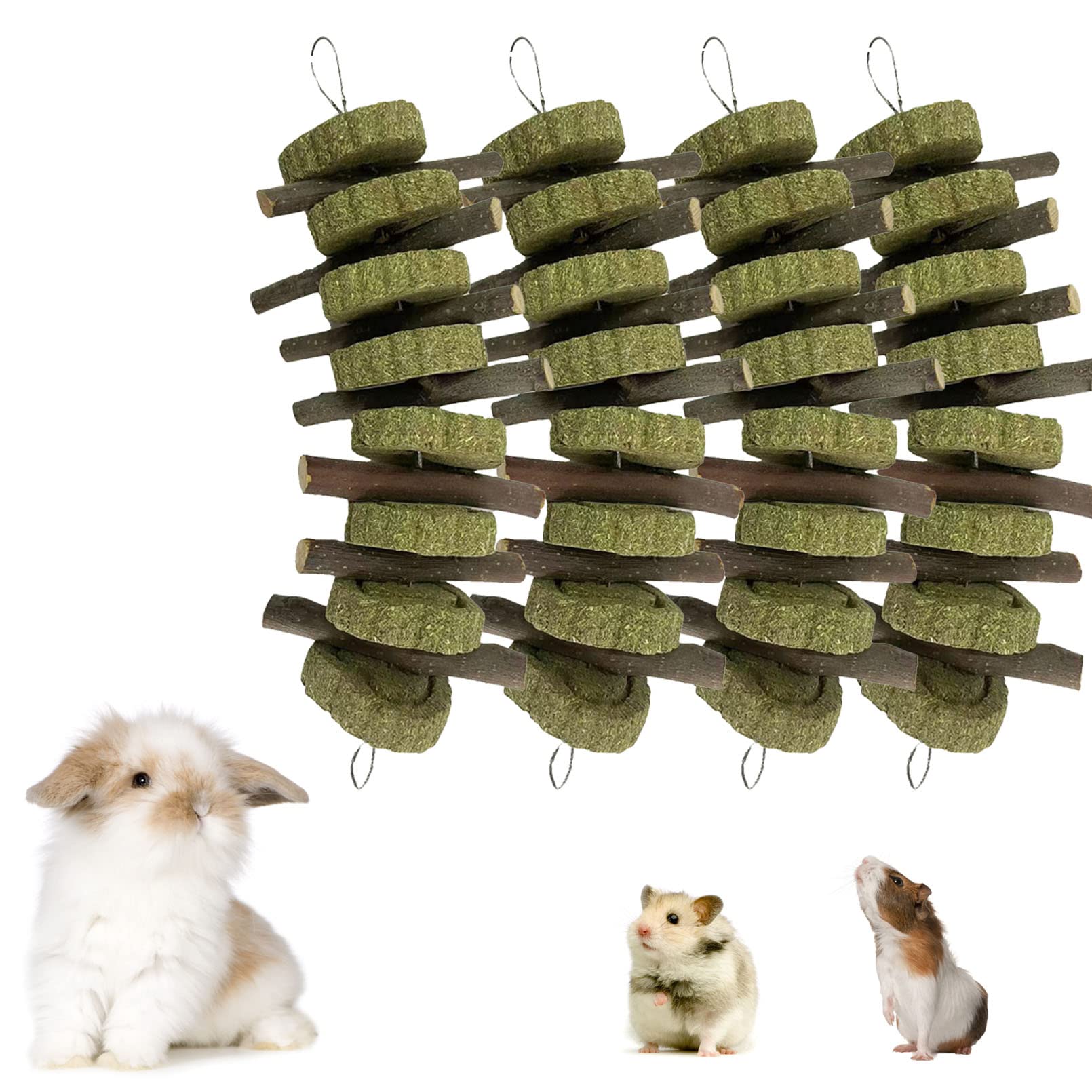 Kathson rabbit chew toys apple wood branch for natural teeth grinding and enrichment.