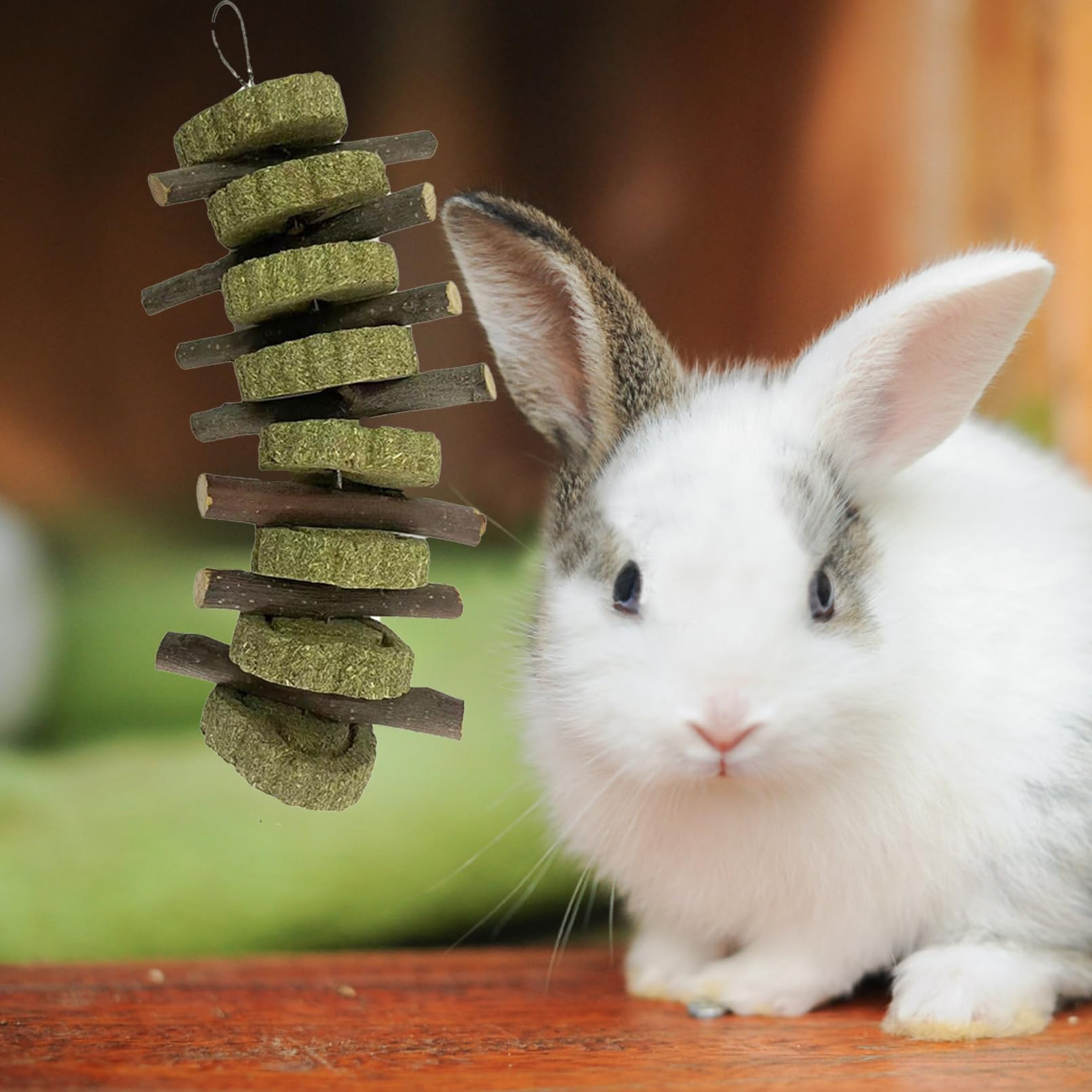 Kathson rabbit chew toys compact enrichment for rabbits, guinea pigs, hamsters.