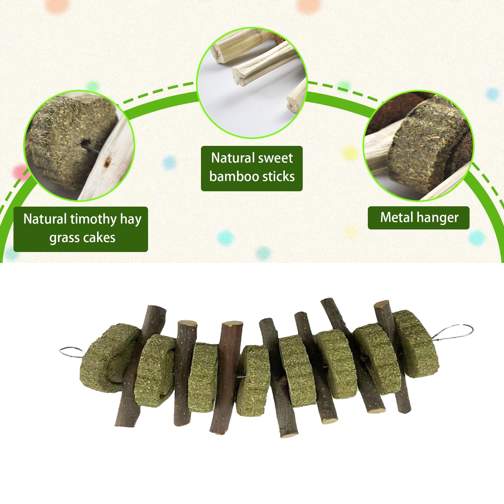 Kathson rabbit chew toys Timothy grass cake to promote chewing and tasty exploration.