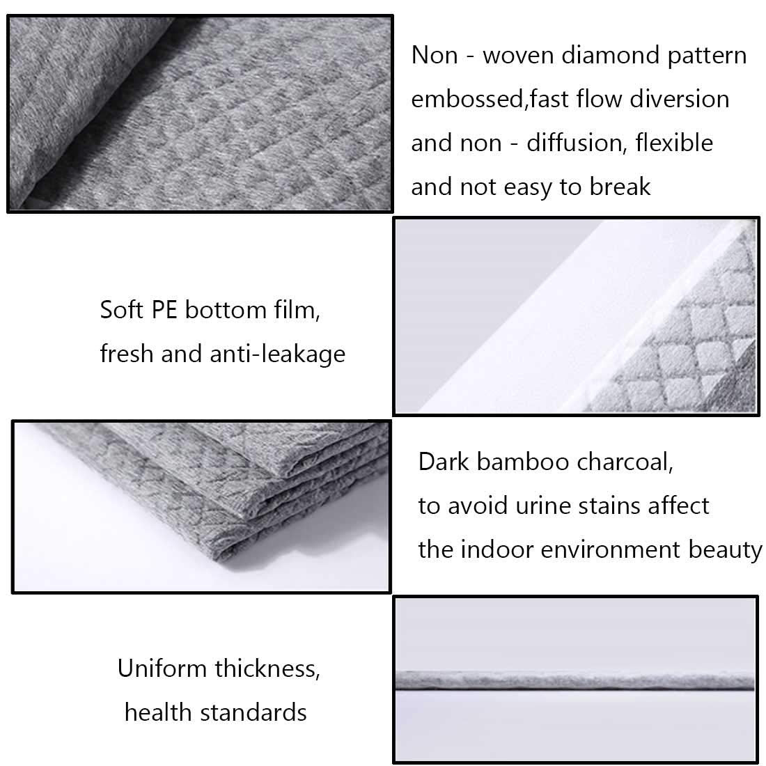 KATHSON rabbit pads showing activated carbon odor control with dark surface.