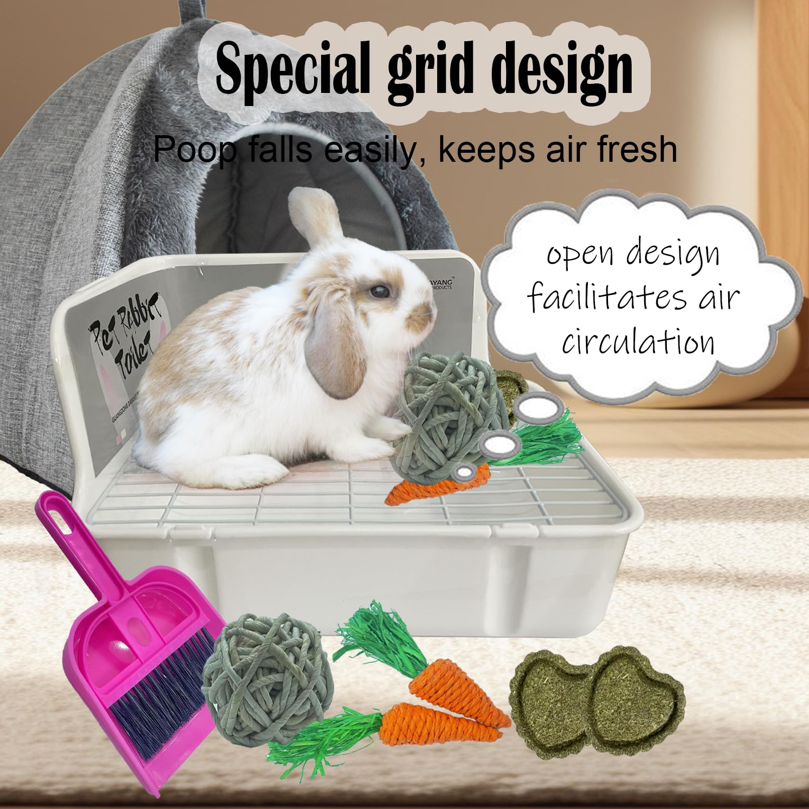 Kathson radish toy and grass cake set enhances playtime and enrichment.