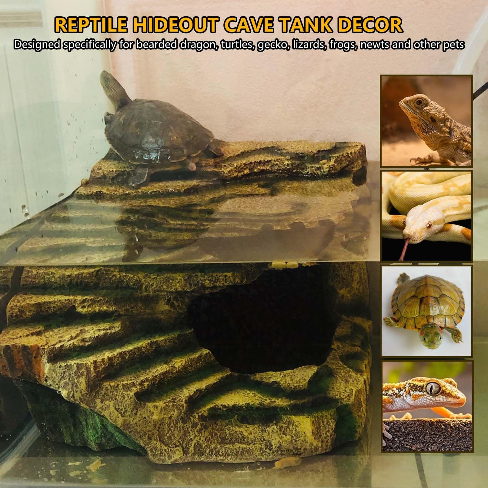 Kathson reptile terrarium cave with safe, sturdy base.