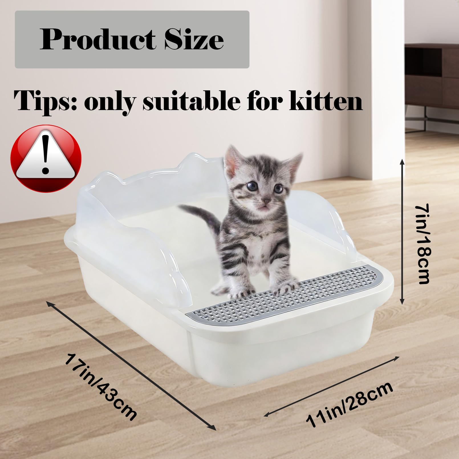 Kathson semi enclosed kitten litter box provides ventilation and privacy