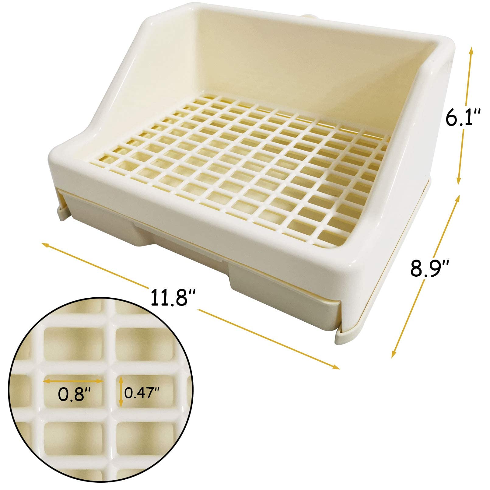 Kathson small pet potty corner tray with easy-clean drawer for quick waste removal.