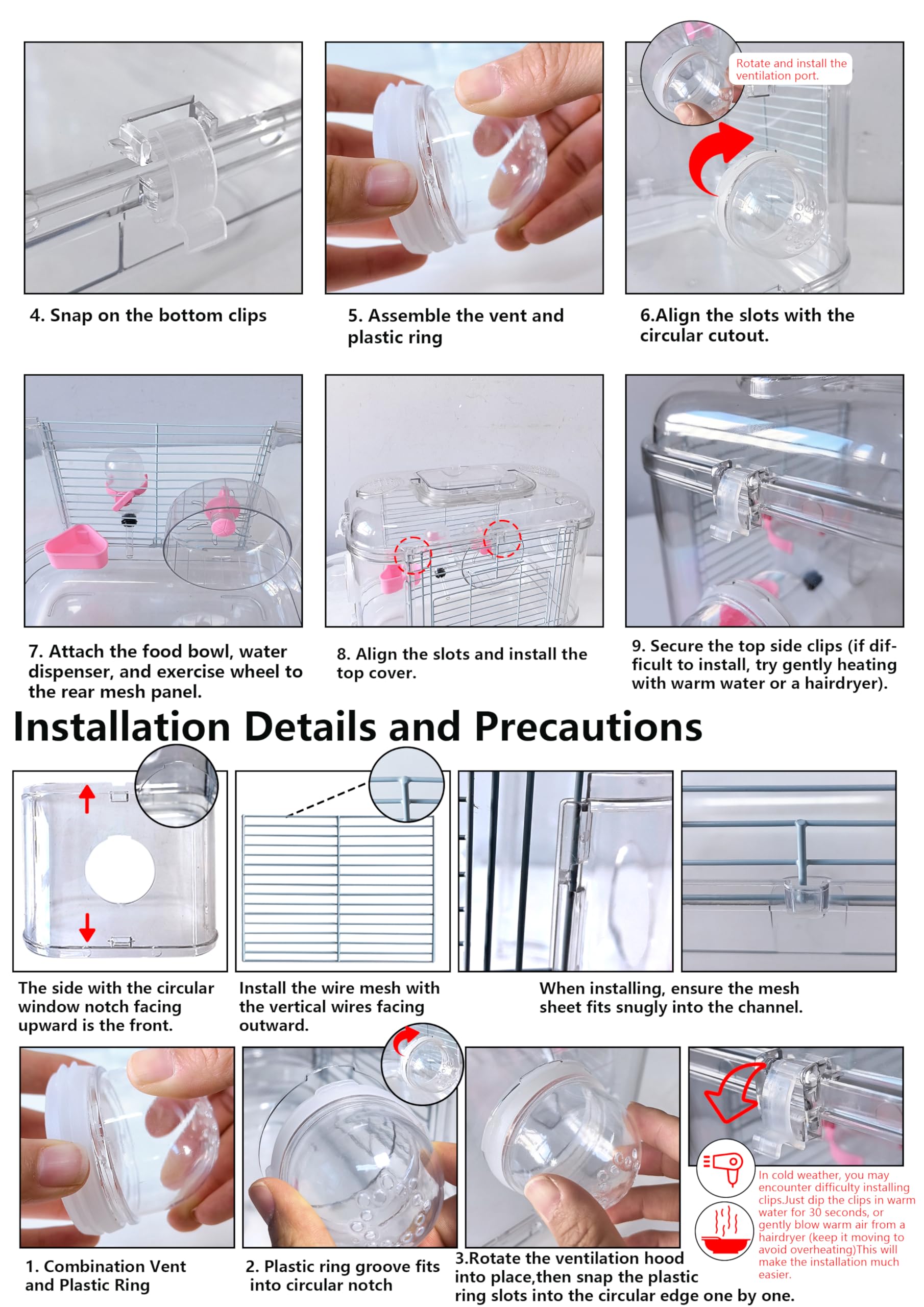 Kathson transparent plastic construction lets you watch your pet while staying lightweight.