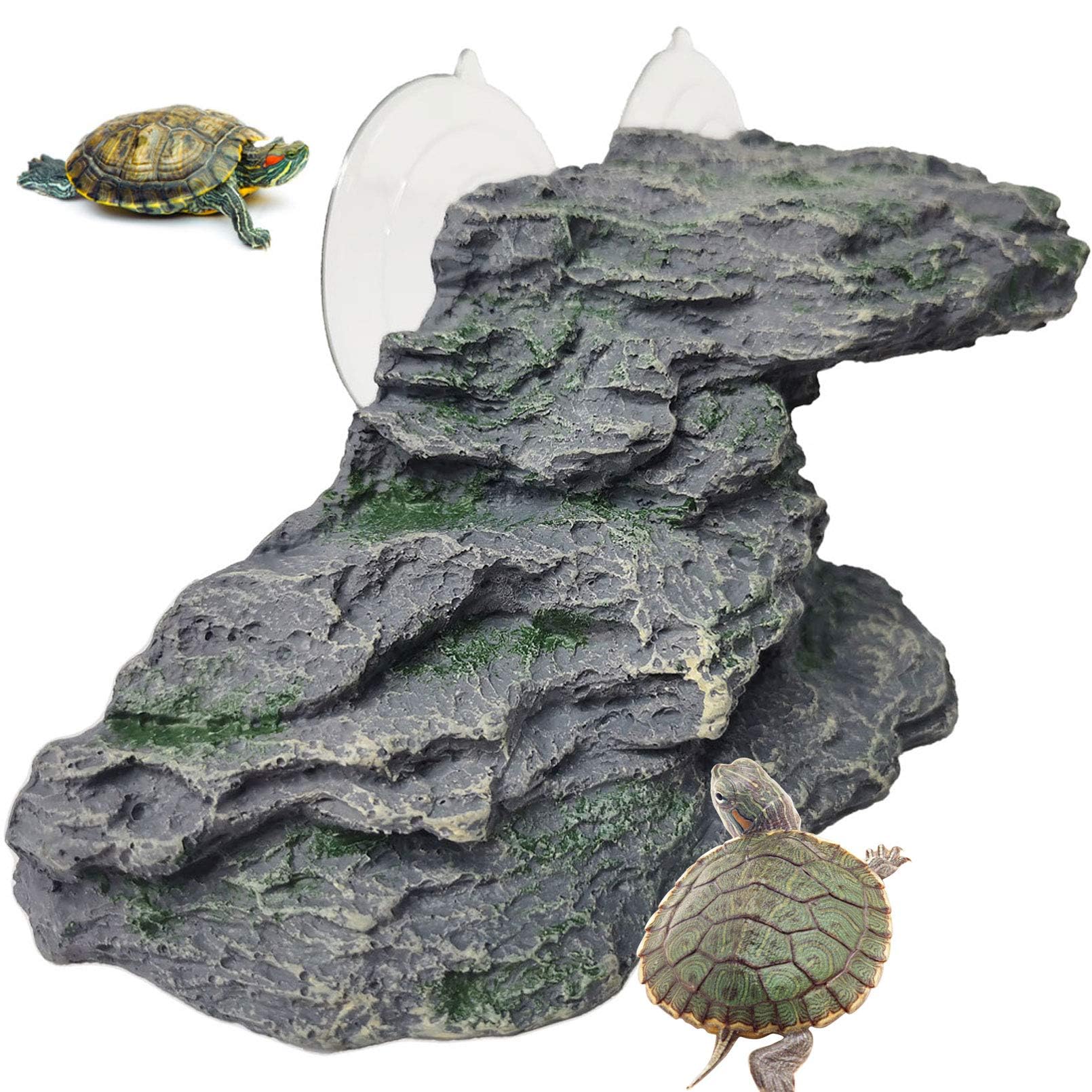 Kathson turtle basking platform ramp shows gentle steps for climbing and sunbathing.