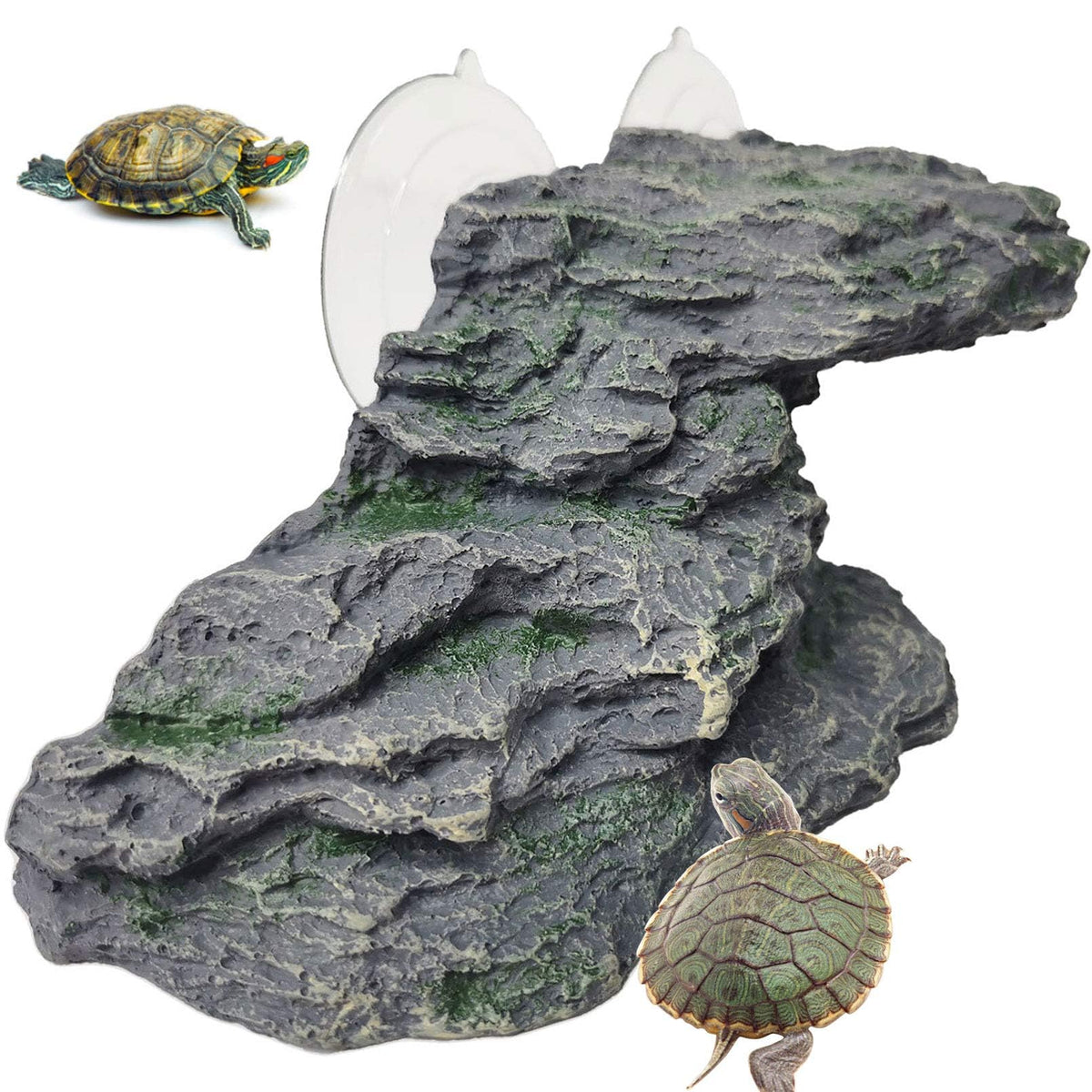 Kathson turtle basking platform ramp shows gentle steps for climbing and sunbathing.