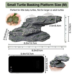 Kathson turtle basking platform side view highlights natural rock aesthetics for habitat integration.