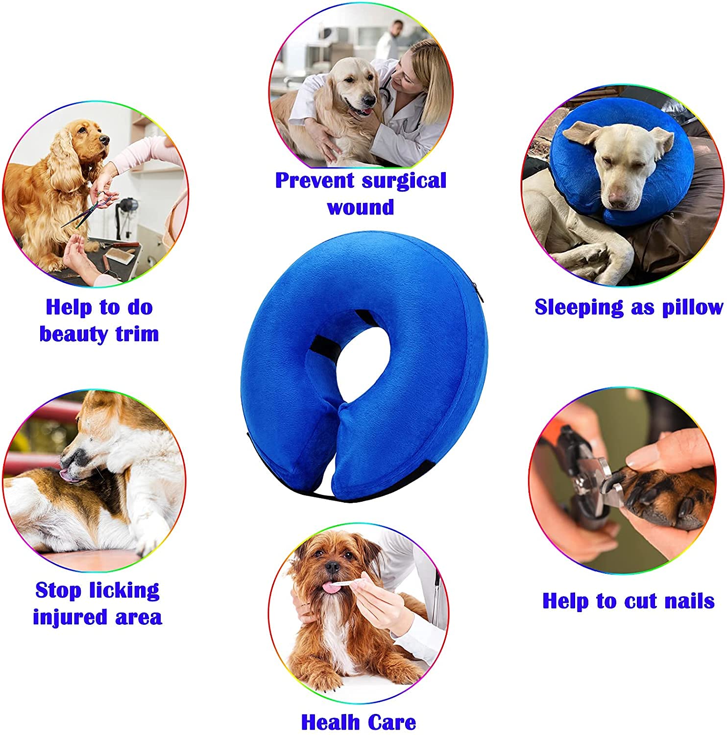 Katoggy inflatable dog cone collar zipper detail for easy cleaning