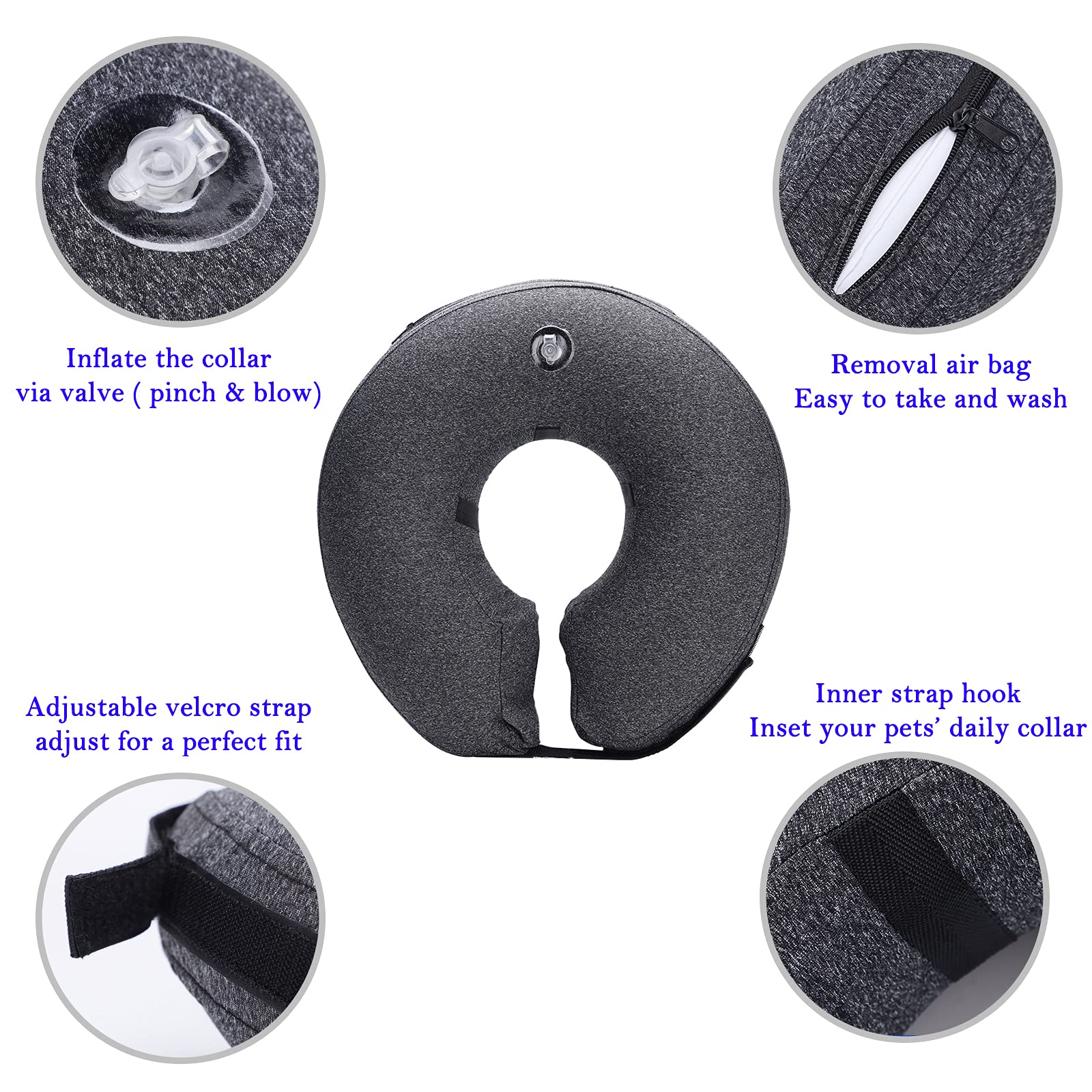 Katoggy XL inflatable dog cone collar fits large breeds comfortably