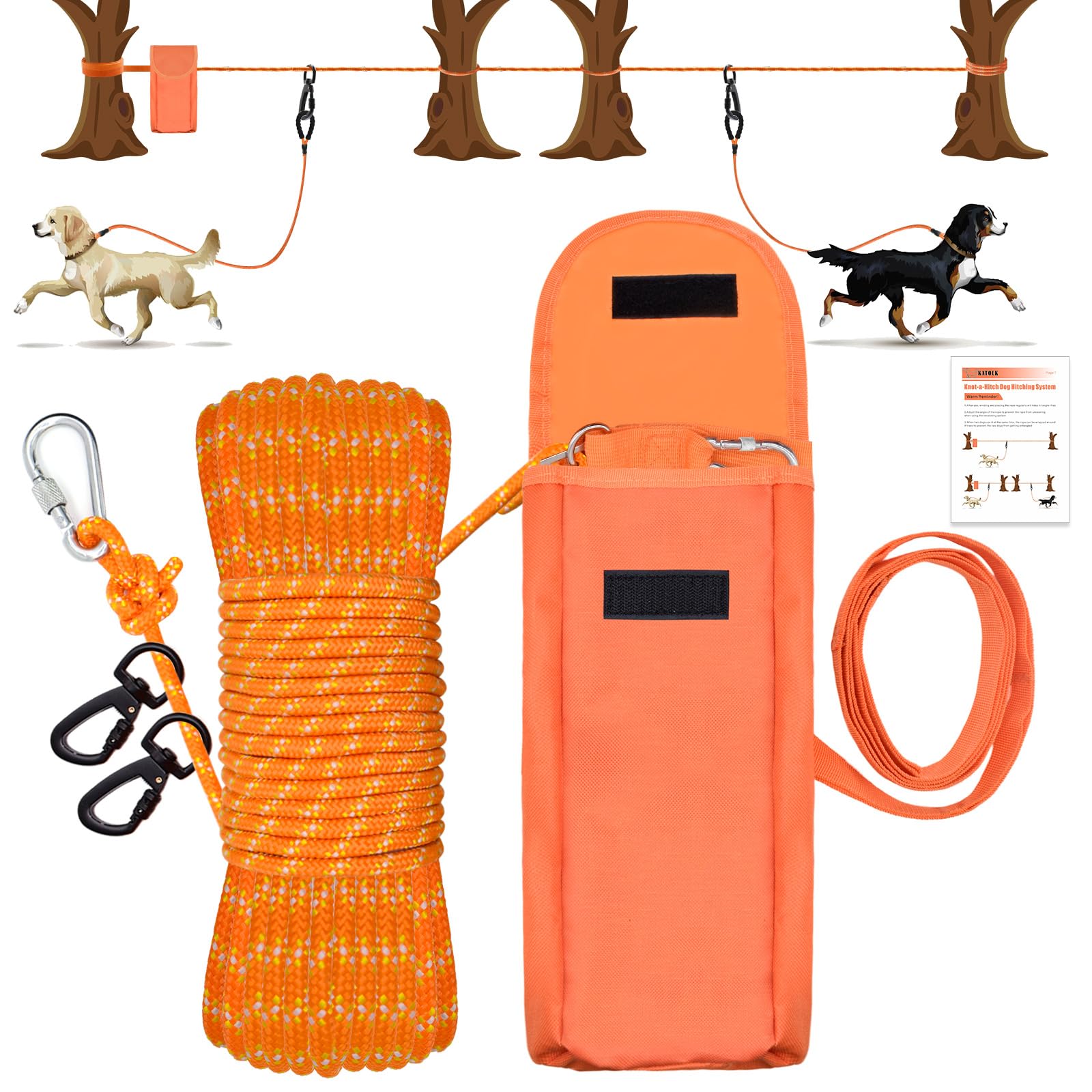 Katolk Knot-a-Hitch dog hitching system close-up showing secure tensioning for dogs.
