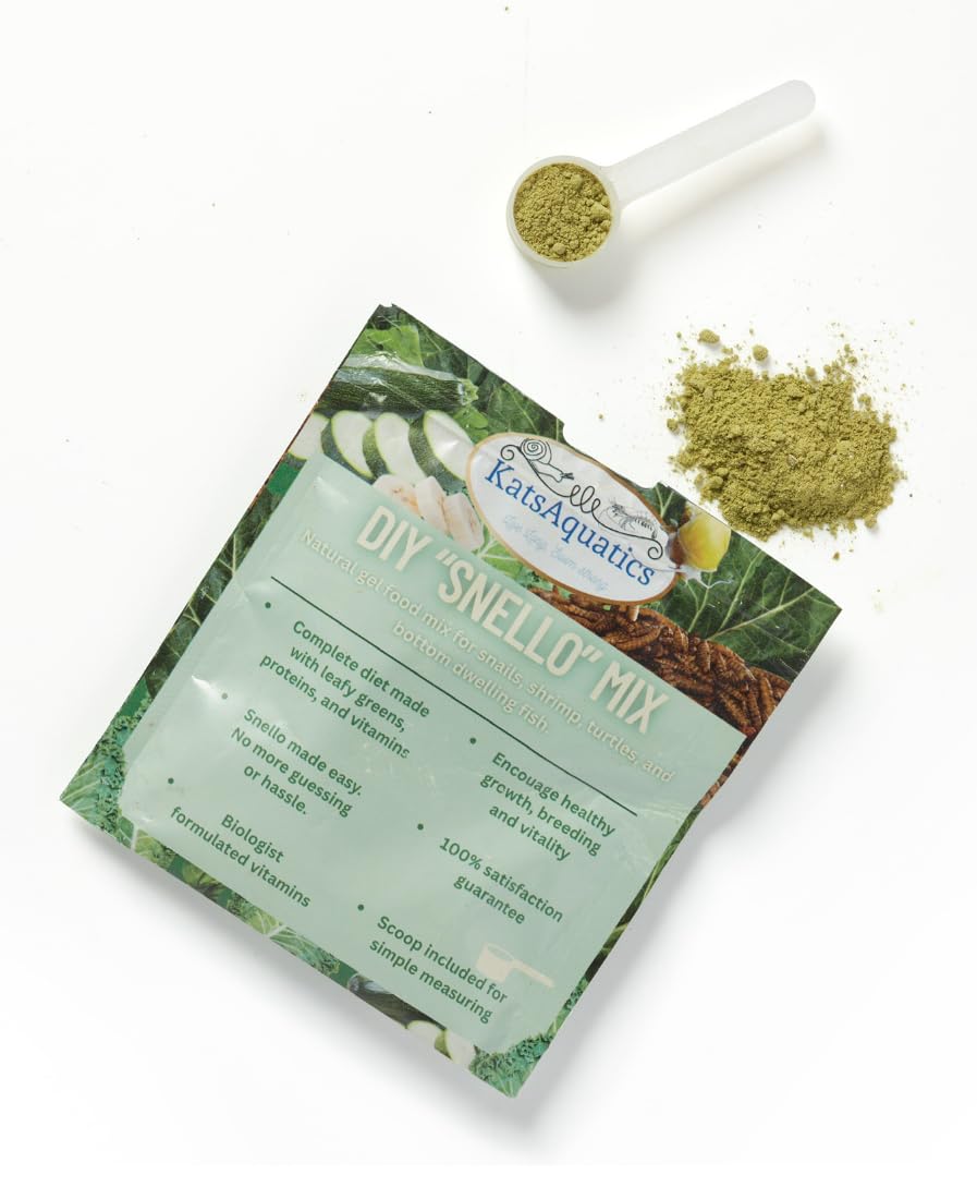 KatsAquatics Nourish Snello Powder being mixed for easy tank feeding.