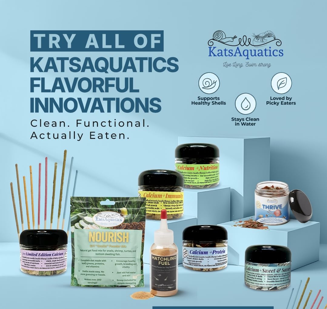 KatsAquatics Nourish Snello Powder made in USA by biologists.