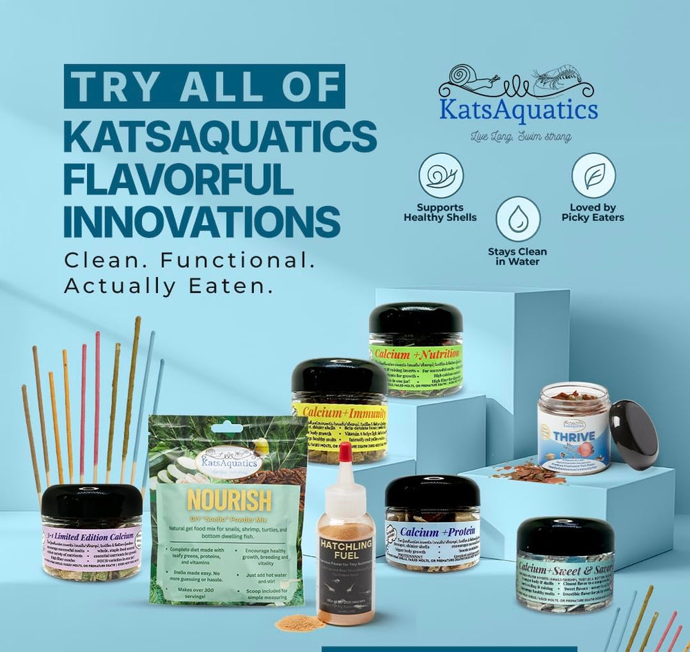 KatsAquatics Nourish Snello Powder made in USA by biologists.