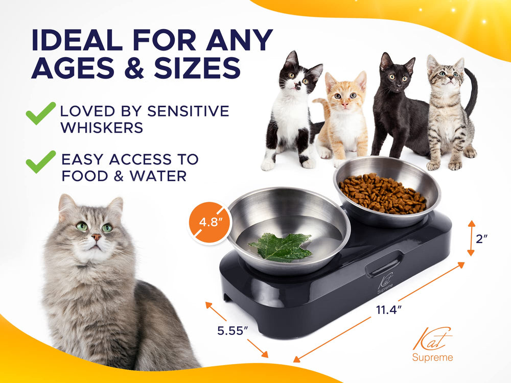 KATSUPREME anti-vomit design reduces whisker contact and mess