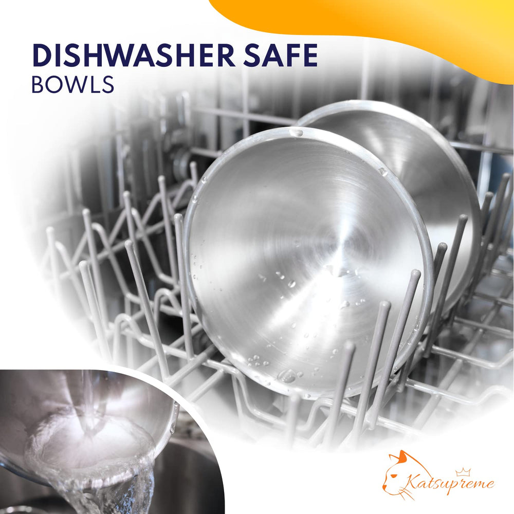 KATSUPREME dishwasher-safe cat bowls simplify post-meal cleanup