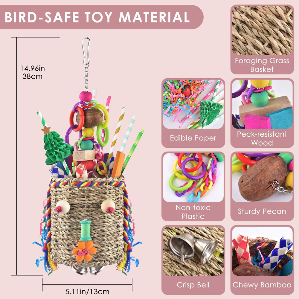 KATUMO wooden block beads close-up encourage shredding and nibbling.