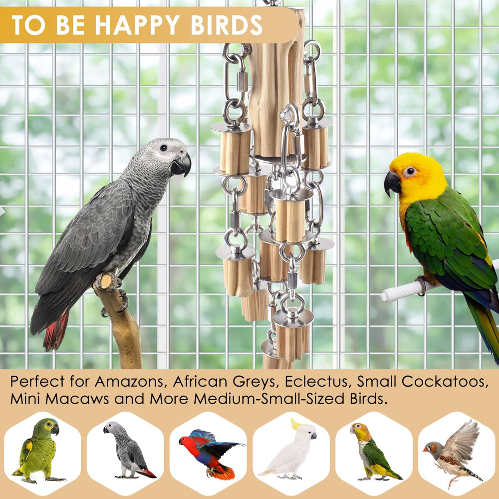 KATUMO parrot toy promotes physical and mental exercise through rotating parts.