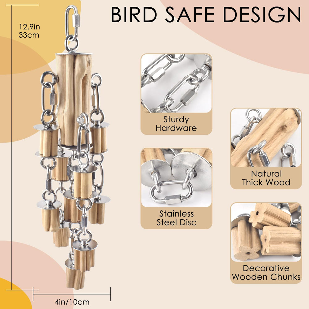 KATUMO parrot toy with stainless steel chains for durable chewing in macaws.