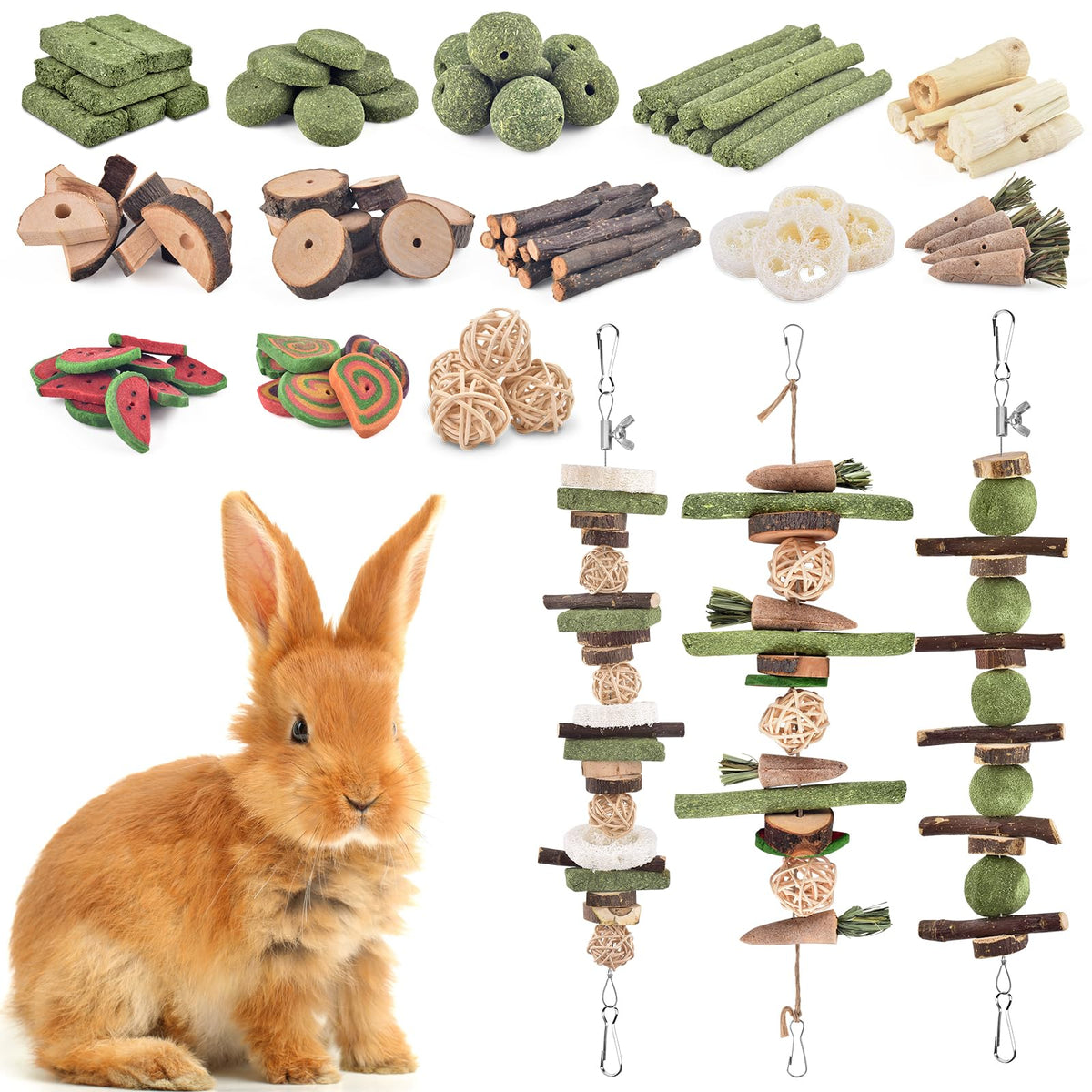 KATUMO Rabbit Chew Toys Apple Wood Sticks for natural chewing and dental health