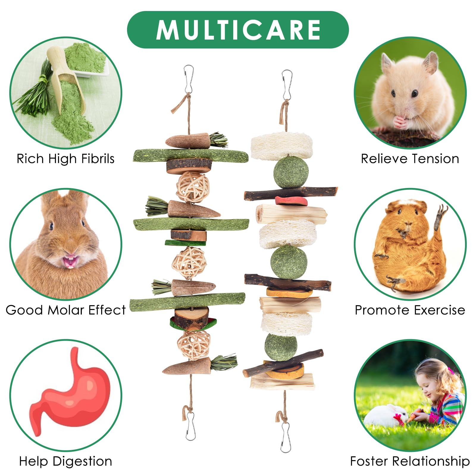 KATUMO Rabbit Chew Toys Hemp Rope for interactive play and grip