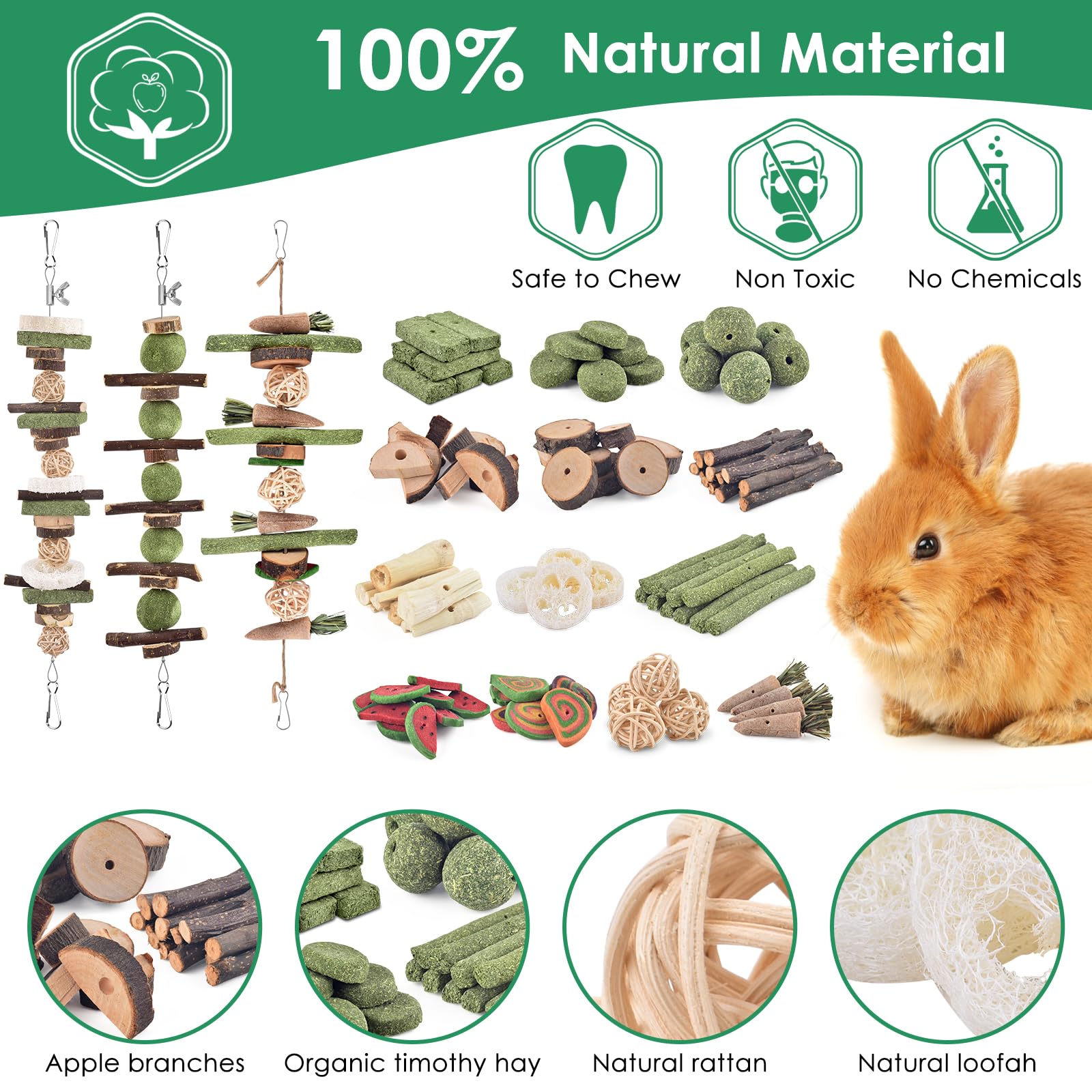 KATUMO Rabbit Chew Toys Timothy Grass Cake for healthy gnawing and enrichment